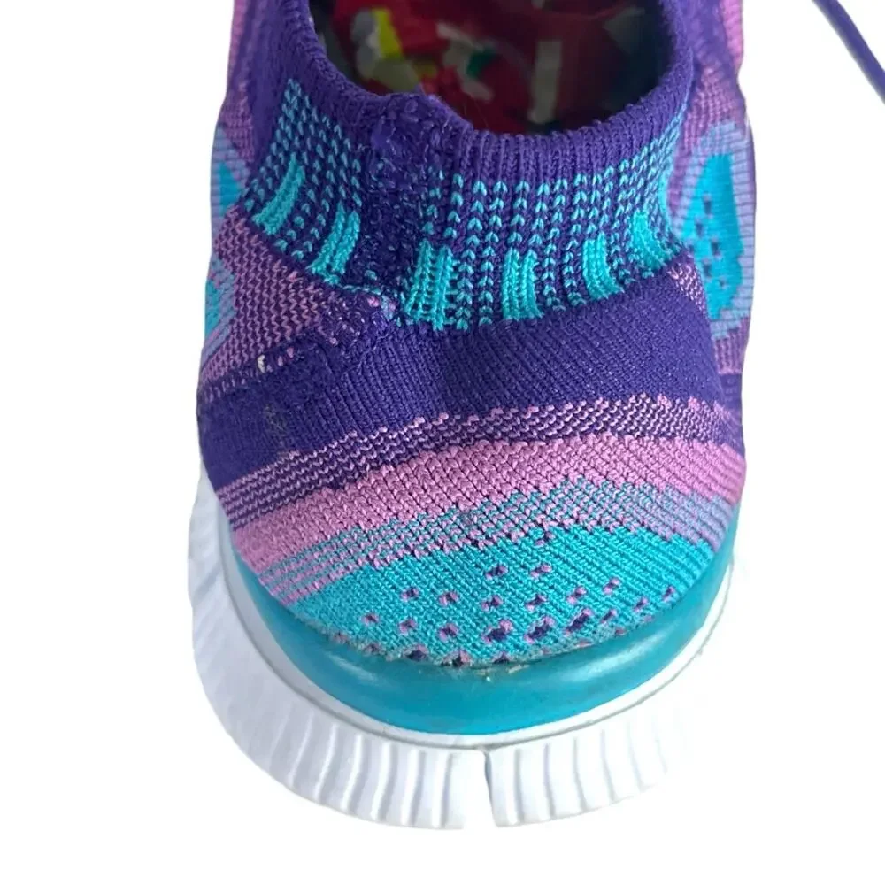 Nike Free Women’s Sneakers Running Teal Purple Pink Stretch Fabric Size 7.5